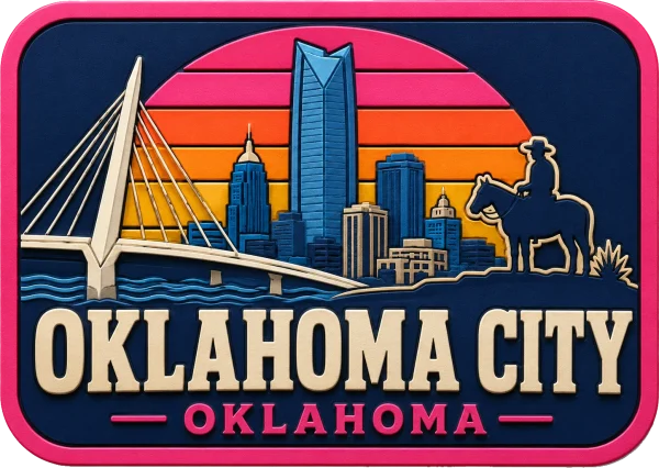 Oklahoma City - Oklahoma — Vibrant Layers 3D Magnet