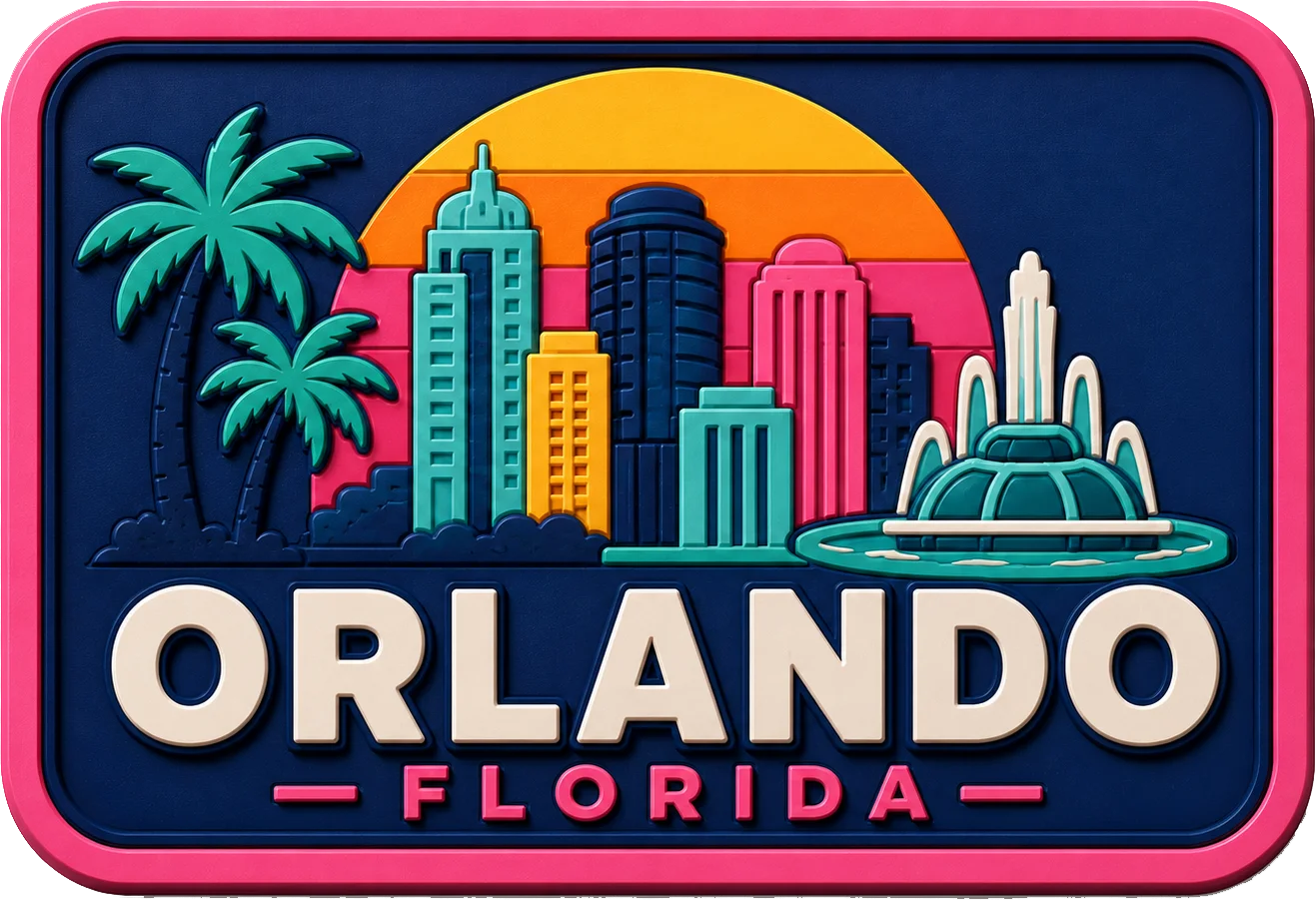 Orlando - Florida — Vibrant Layers 3D Magnet