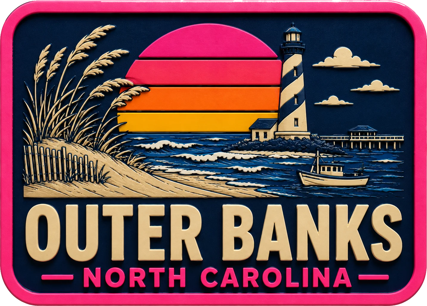 Outer Banks North - Carolina — Vibrant Layers 3D Magnet