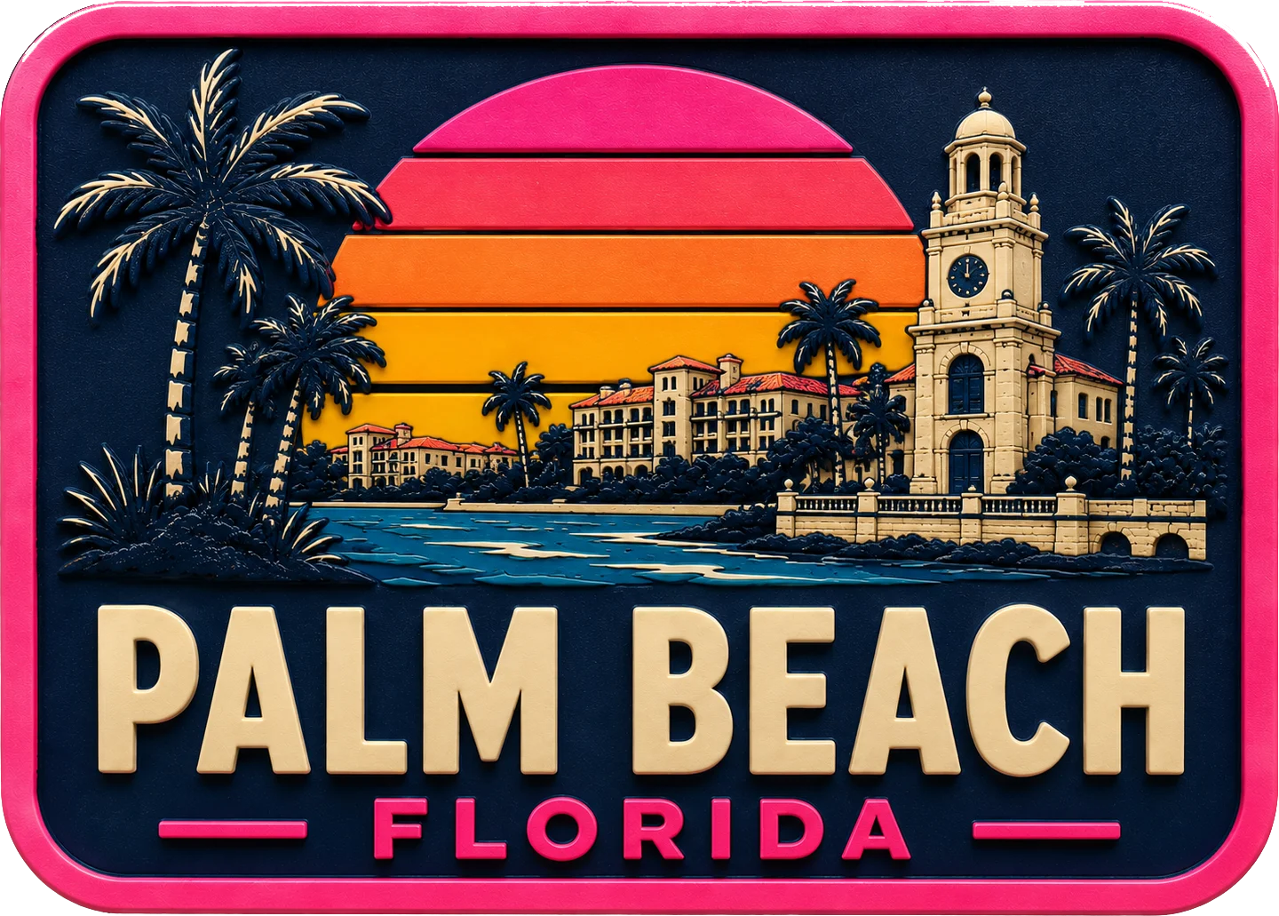 Palm Beach - Florida — Vibrant Layers 3D Magnet