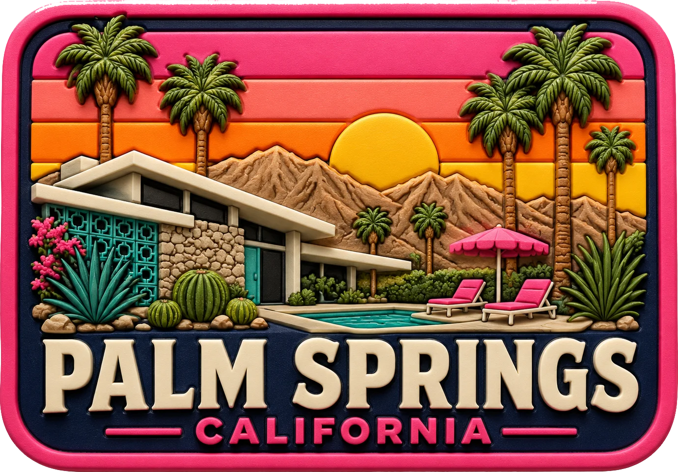 Palm Springs - California — Vibrant Layers 3D Magnet