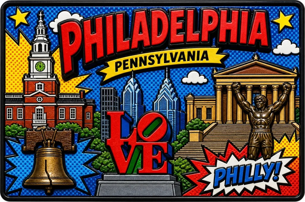 Philadelphia - Pennsylvania — Pop Art Comic Magnet