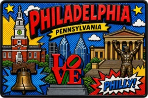 Philadelphia - Pennsylvania — Pop Art Comic Magnet