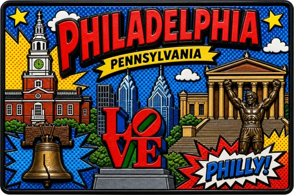 Philadelphia - Pennsylvania — Pop Art Comic Magnet