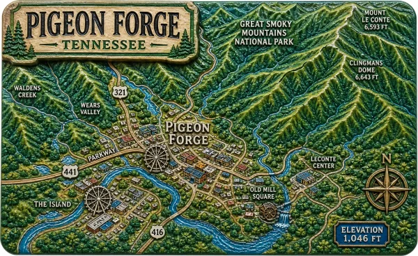 Pigeon Forge - Tennessee — Topography & Natural Relief