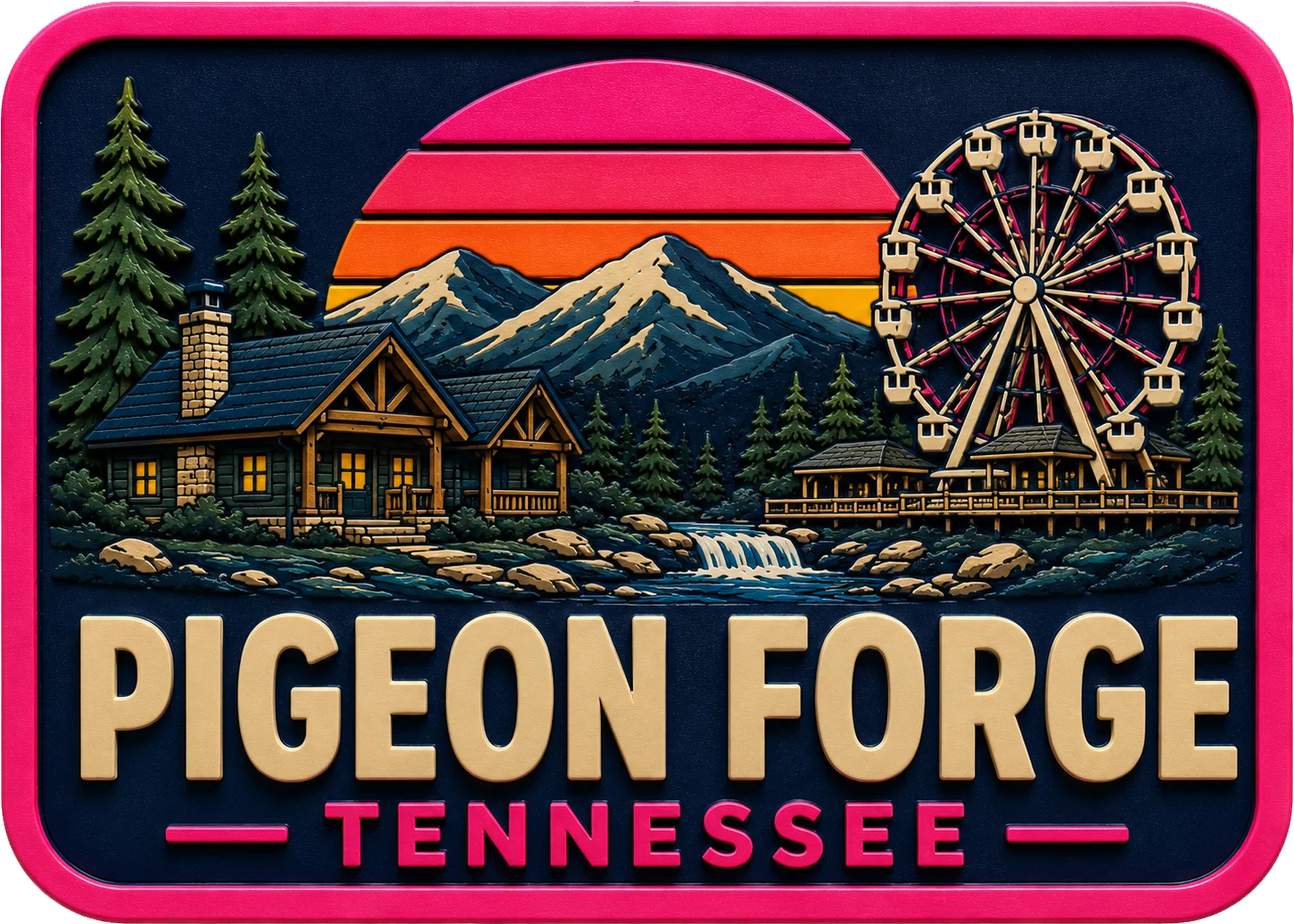 Pigeon Forge - Tennessee — Vibrant Layers 3D Magnet