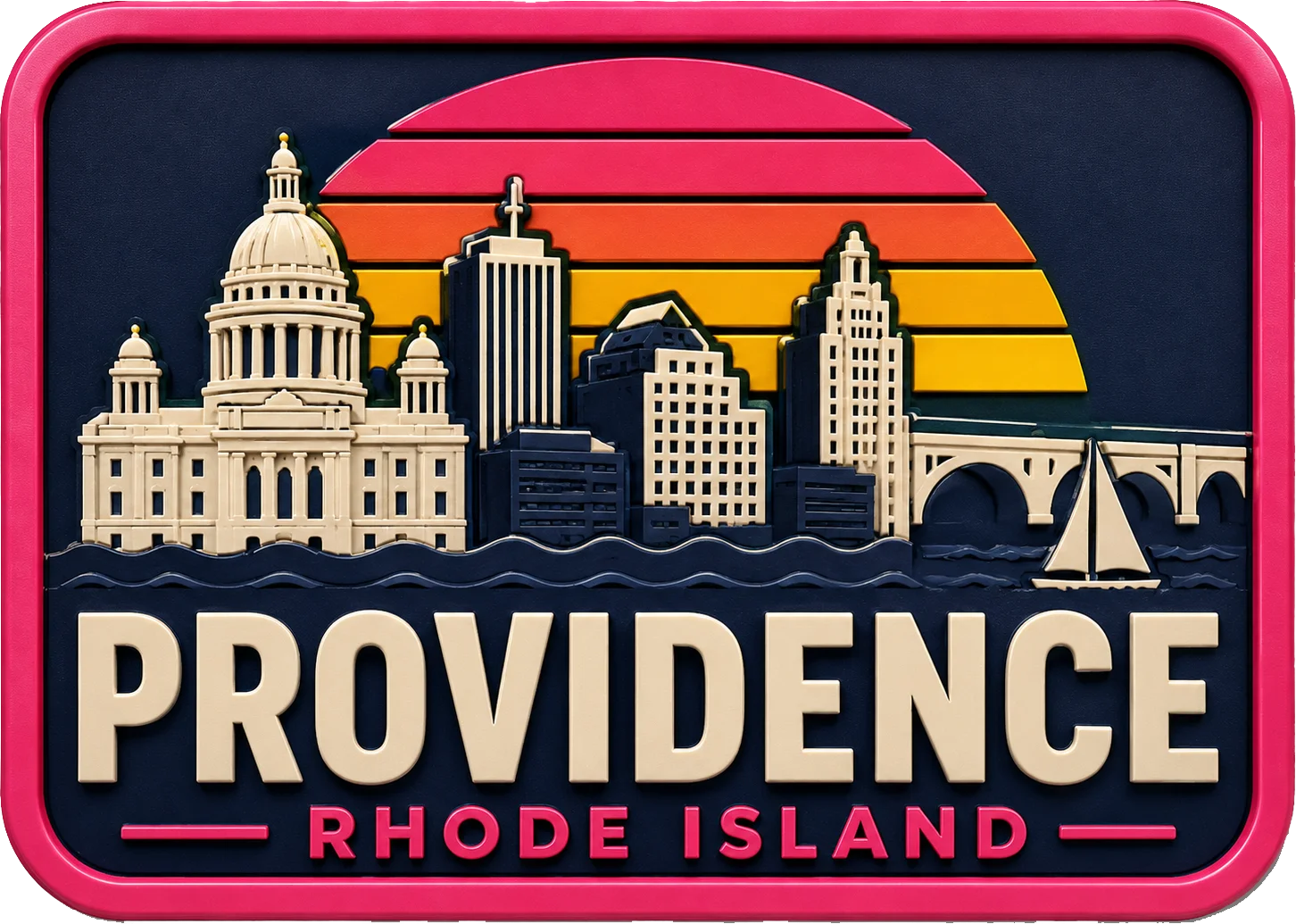 Providence - Rhode Island — Vibrant Layers 3D Magnet