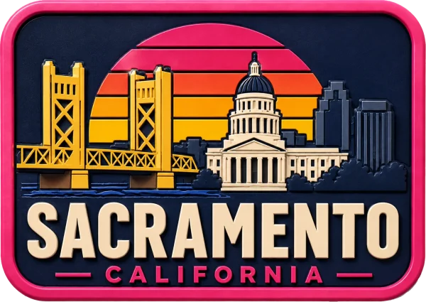 Sacramento - California — Vibrant Layers 3D Magnet