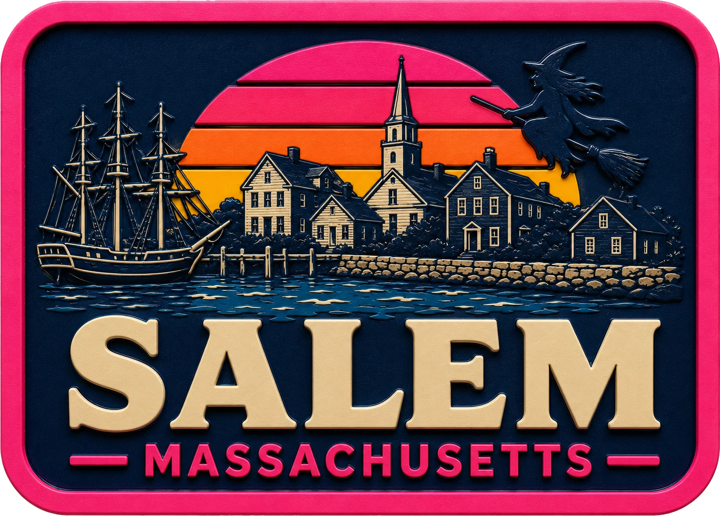 Salem - Massachusetts — Vibrant Layers 3D Magnet