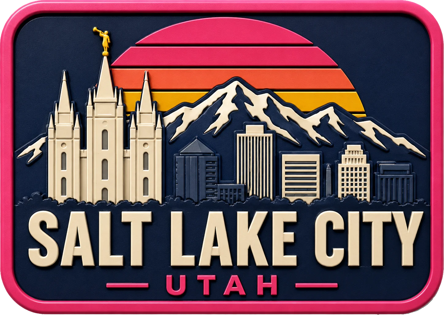 Salt Lake City - Utah — Vibrant Layers 3D Magnet
