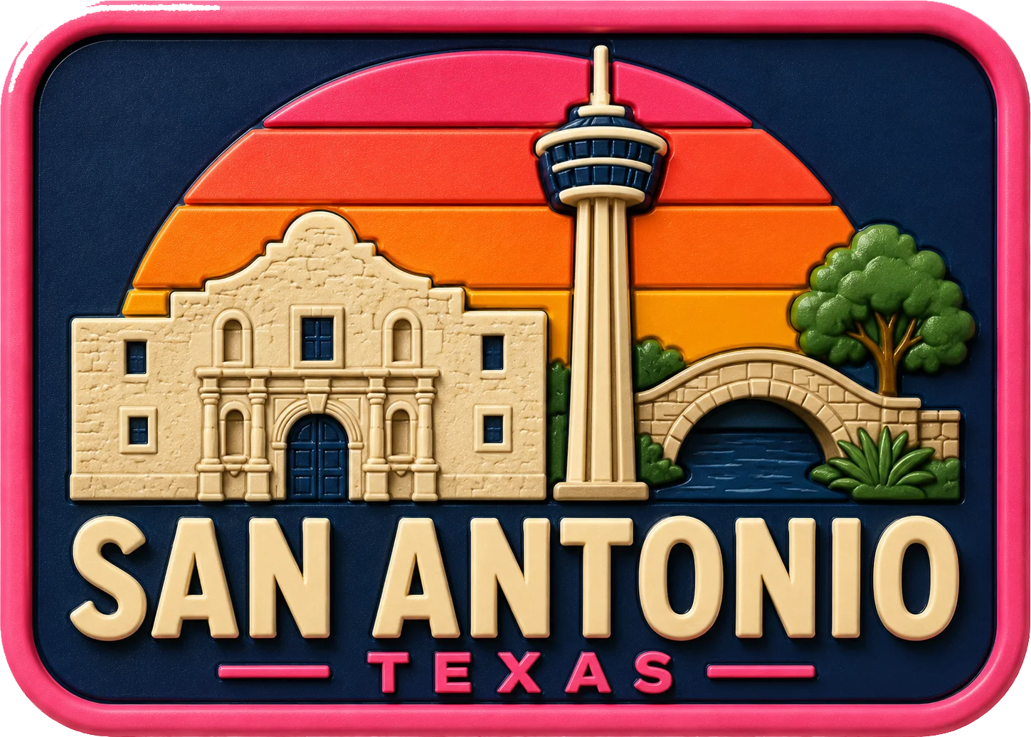 San Antonio - Texas — Vibrant Layers 3D Magnet