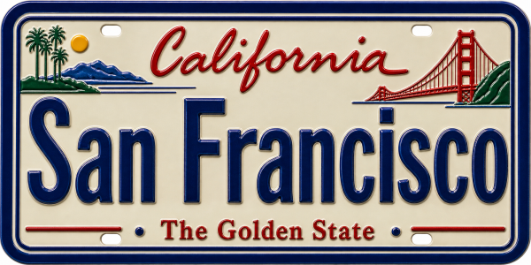San Francisco - California — License Plate Replica