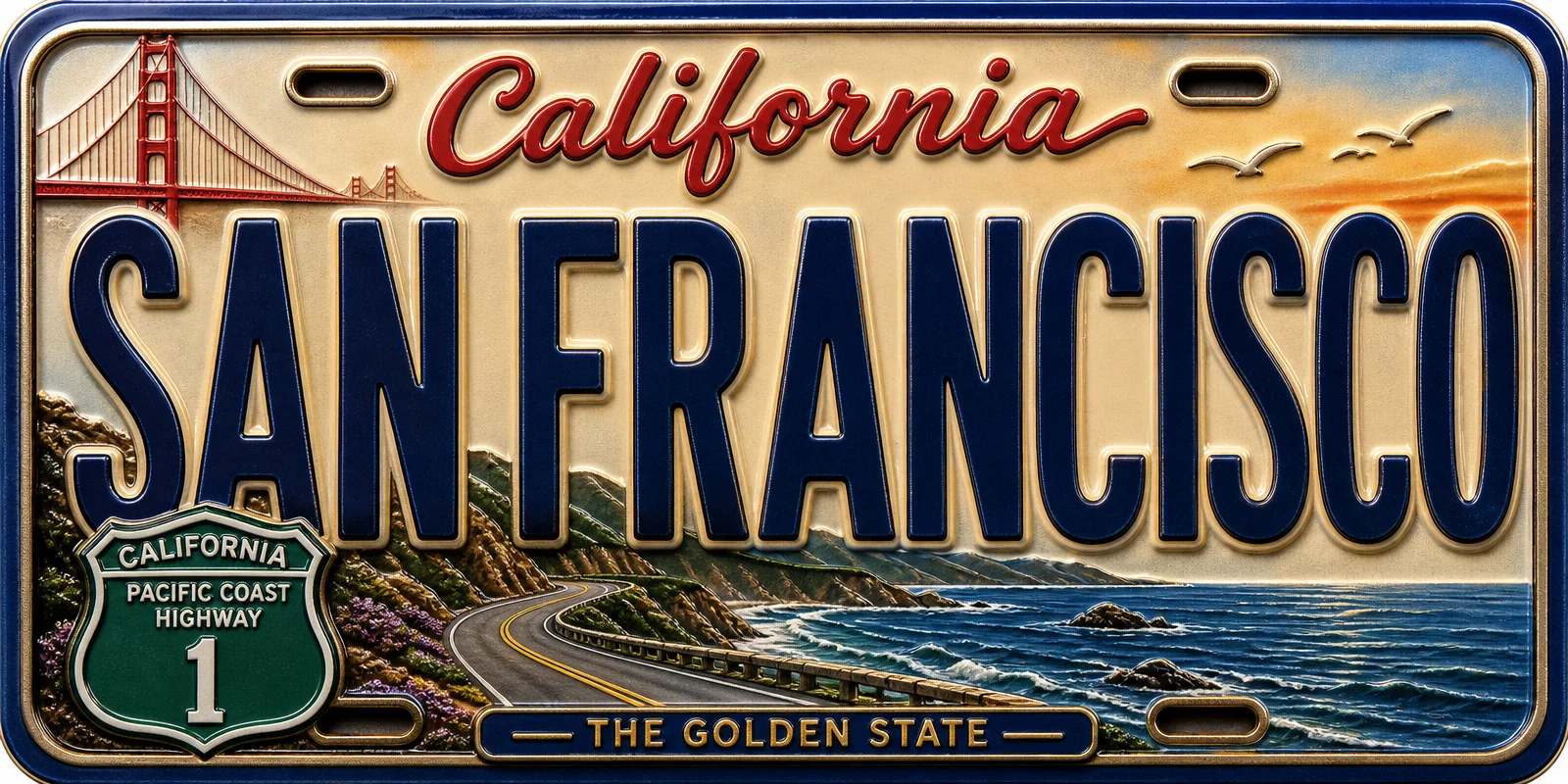 San Francisco - California — License Plate Replica