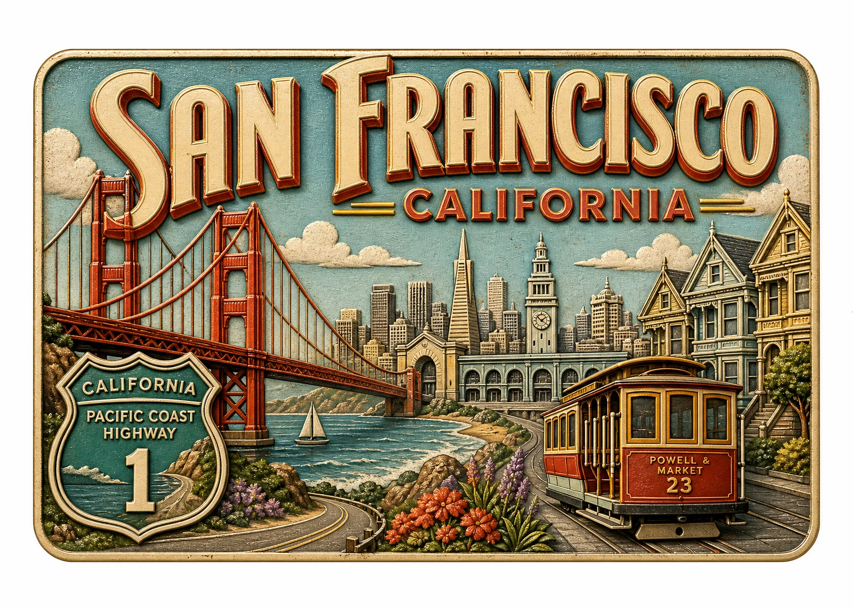 San Francisco - California — Retro Travel Poster