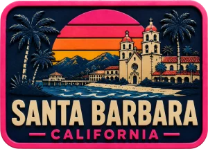 Santa Barbara - California — Vibrant Layers 3D Magnet
