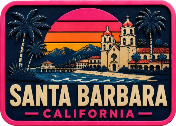 Santa Barbara - California — Vibrant Layers 3D Magnet