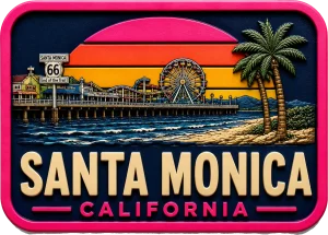 Santa Monica - California — Vibrant Layers 3D Magnet