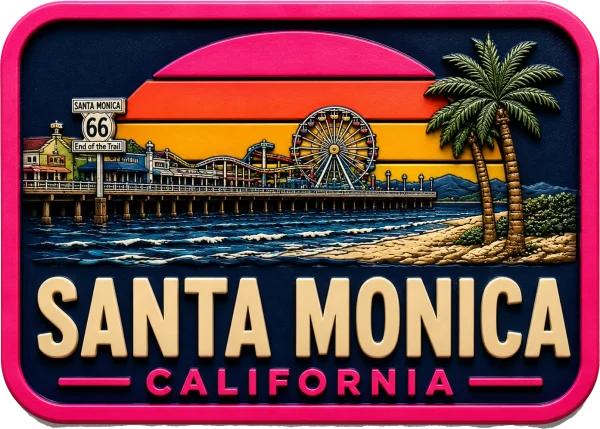 Santa Monica - California — Vibrant Layers 3D Magnet