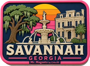 Savannah - Georgia — Vibrant Layers 3D Magnet