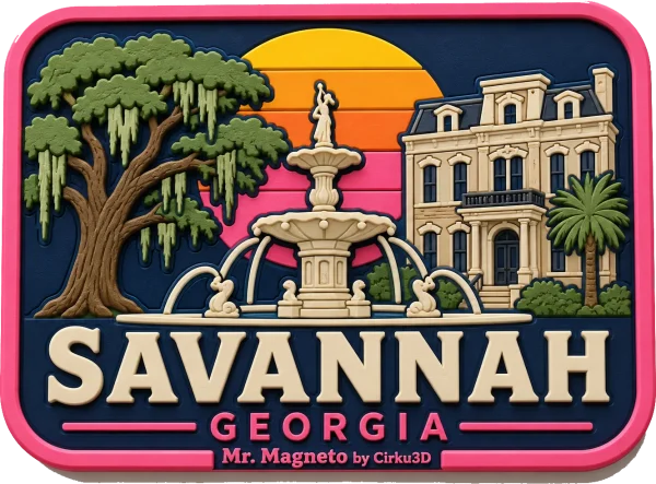 Savannah - Georgia — Vibrant Layers 3D Magnet