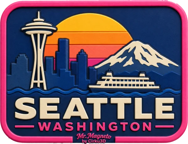 Seattle - Washington — Vibrant Layers 3D Magnet