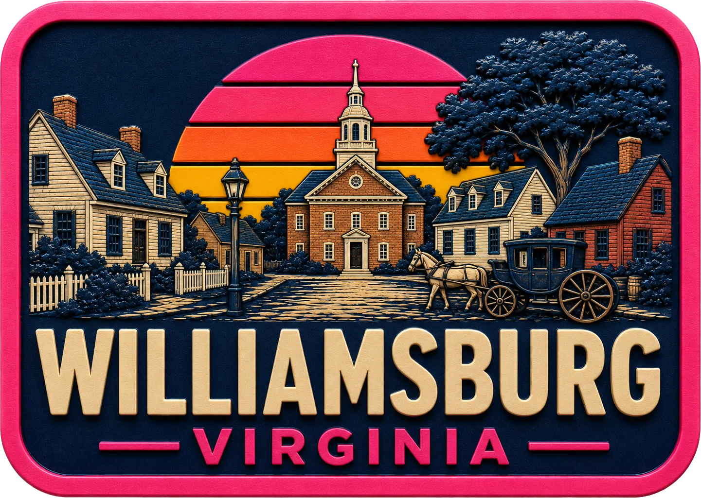 Williamsburg - Virginia — Vibrant Layers 3D Magnet