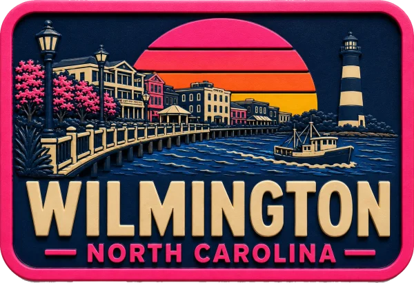 Wilmington - North Carolina — Vibrant Layers 3D Magnet