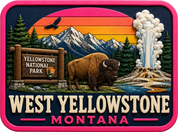 Yellowstone National Park - Montana — Vibrant Layers 3D Magnet